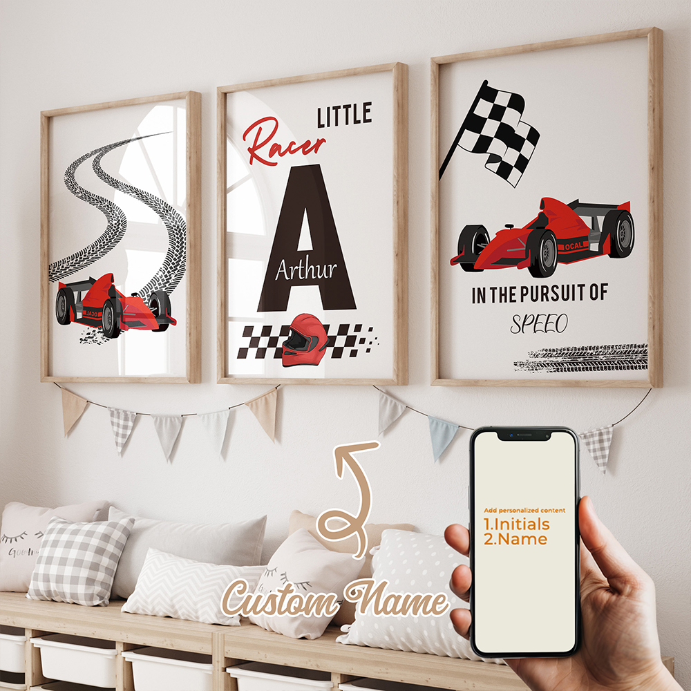 Interior Design Room - 3pcs Personalized Custom Name Cartoon Child