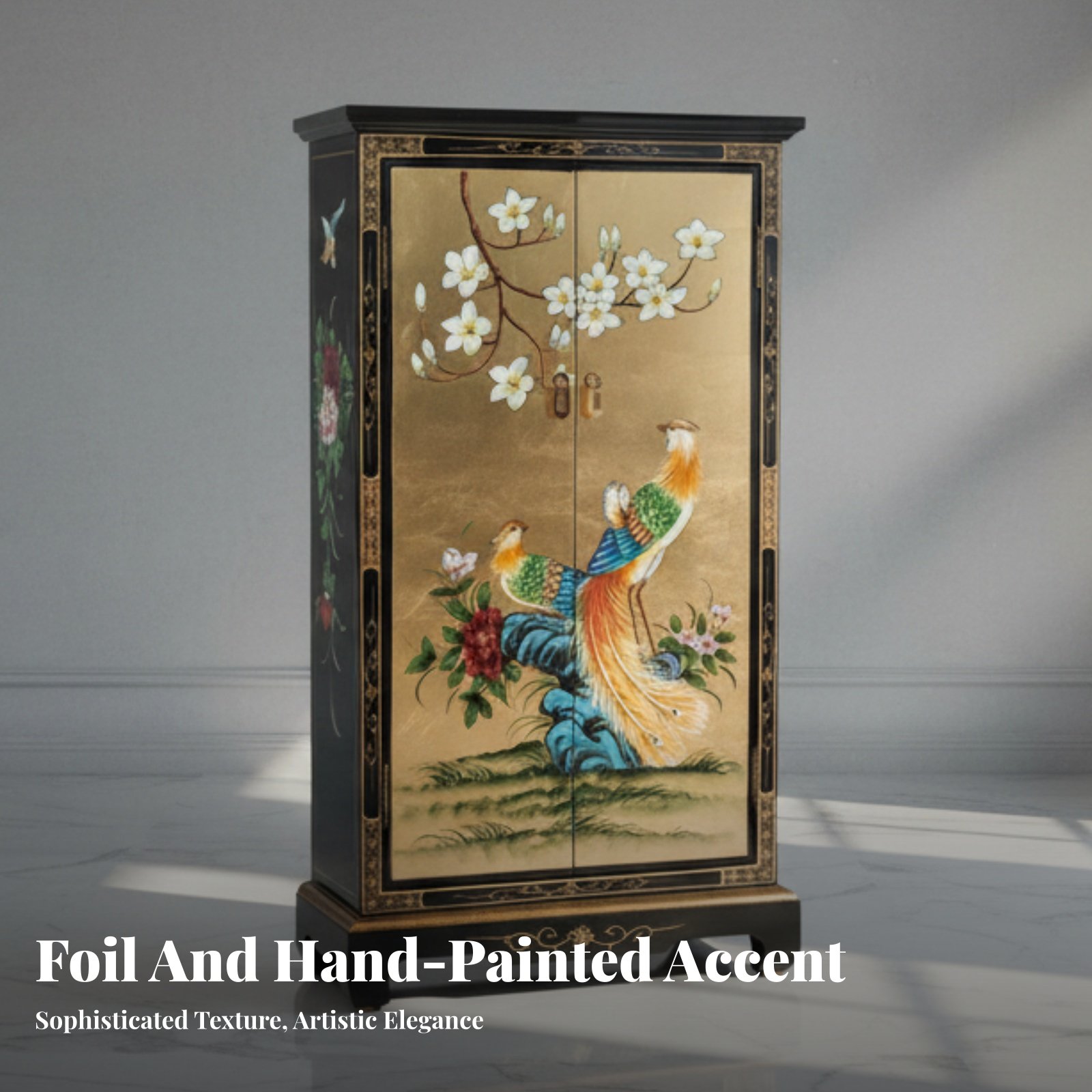 Hand-Painted 2-Door Cabinet Eu - огляд і ціна Interior Design Usa