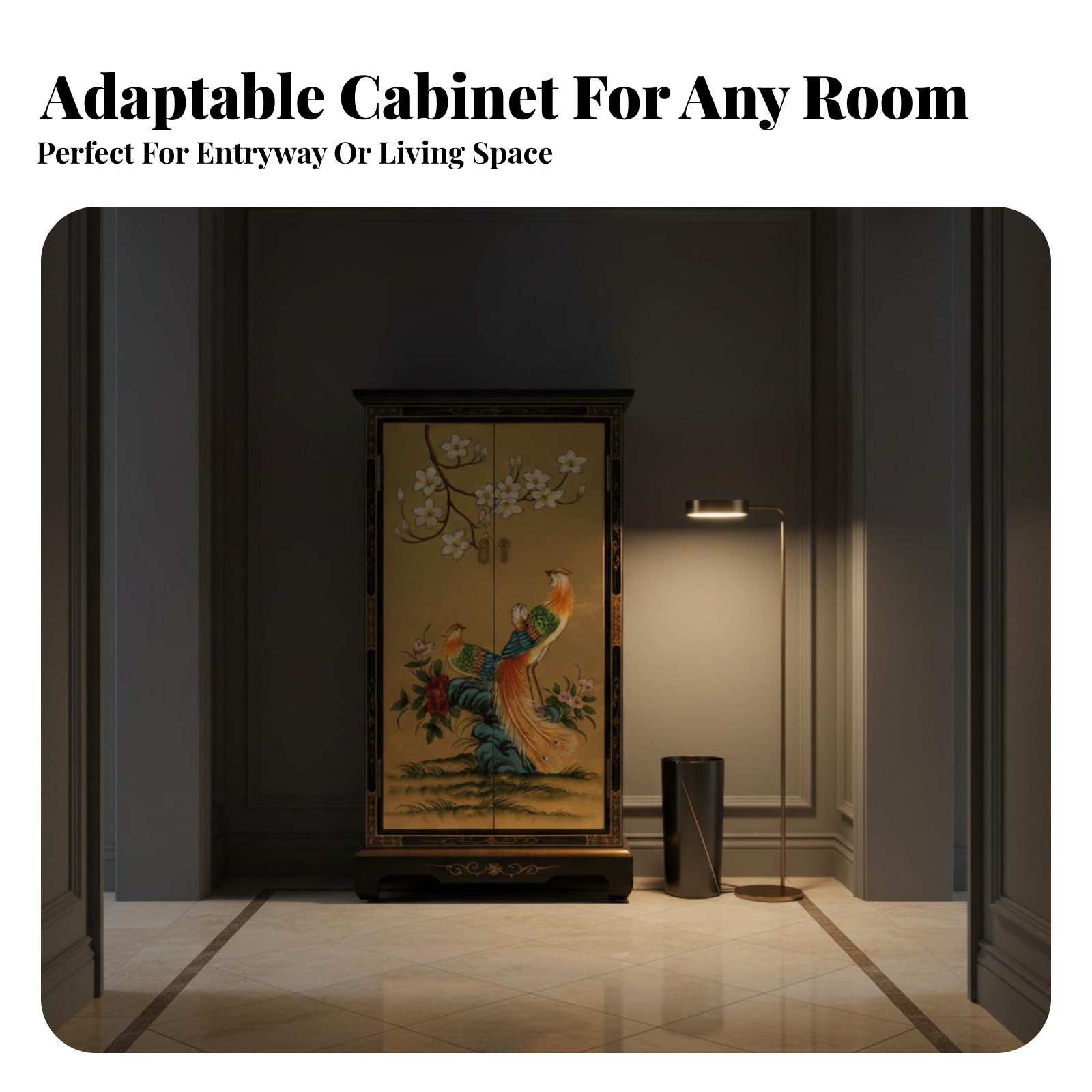 Hand-Painted 2-Door Cabinet Eu - огляд і ціна Interior Design Usa