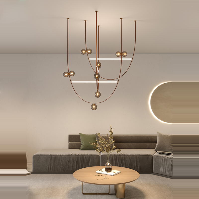 American LED Leather Chandelie - огляд і ціна Interior Design Hall