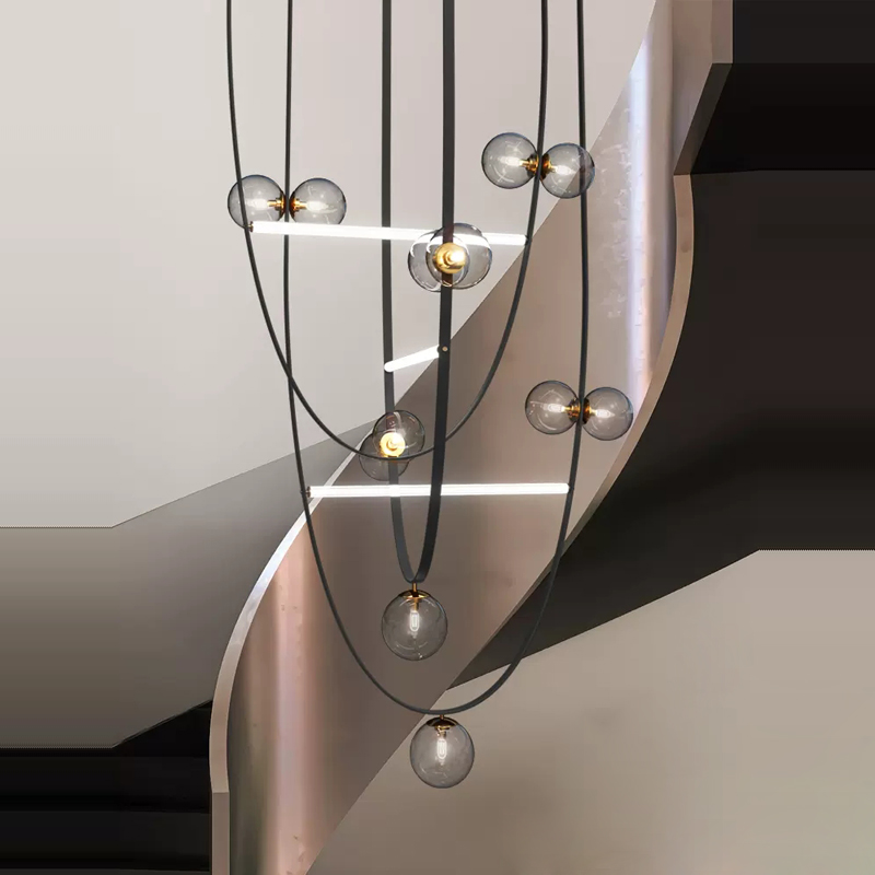 American LED Leather Chandelie - огляд і ціна Interior Design Hall