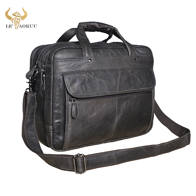 Men Genuine Leather Retro Gray - огляд і ціна Interior Design Documentation