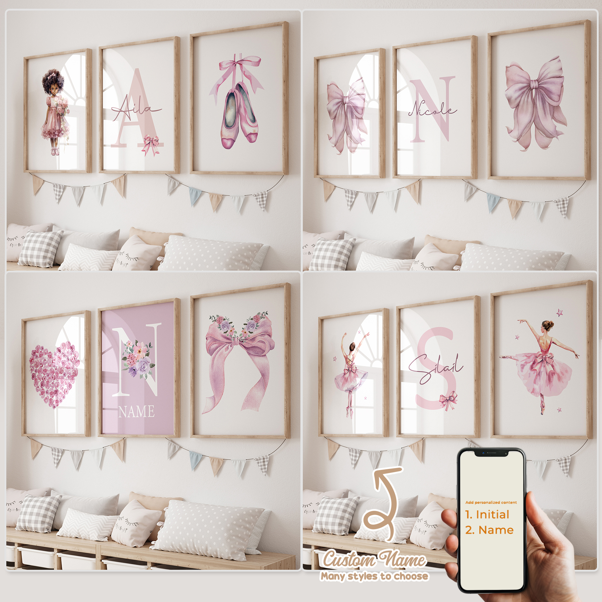 3pcs Personalized Custom Name  - огляд і ціна Interior Design Room