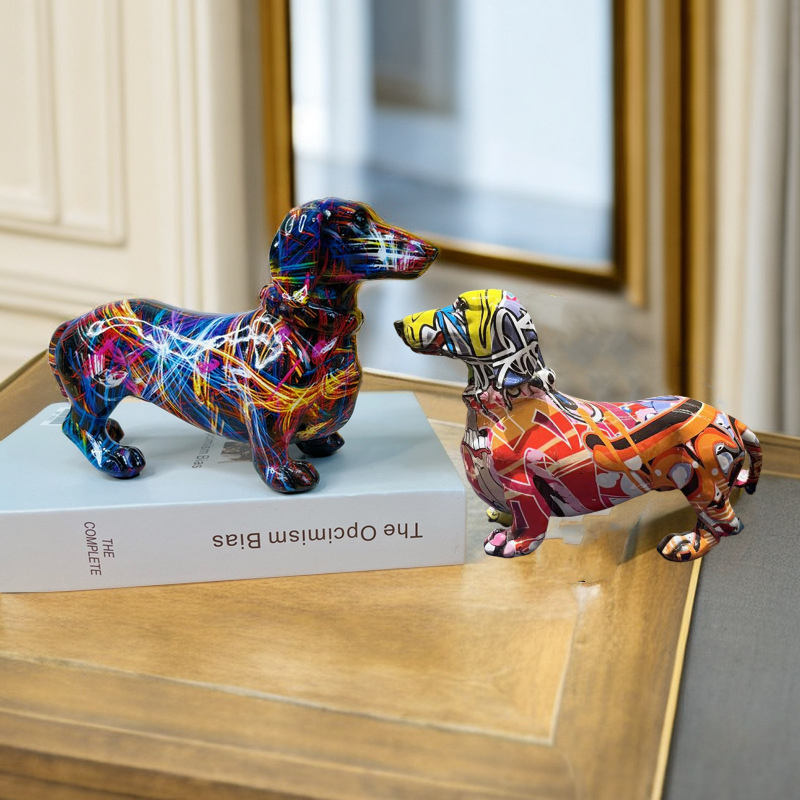 Graffiti Dachshund Figurine Co - огляд і ціна Interior Design Home Decor
