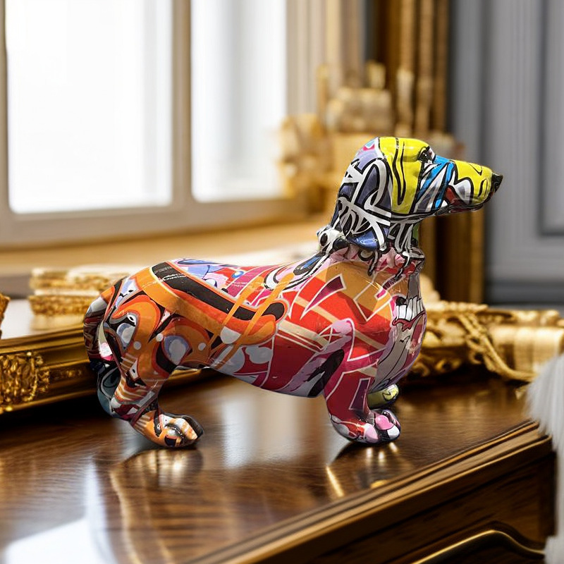 Graffiti Dachshund Figurine Co - огляд і ціна Interior Design Home Decor