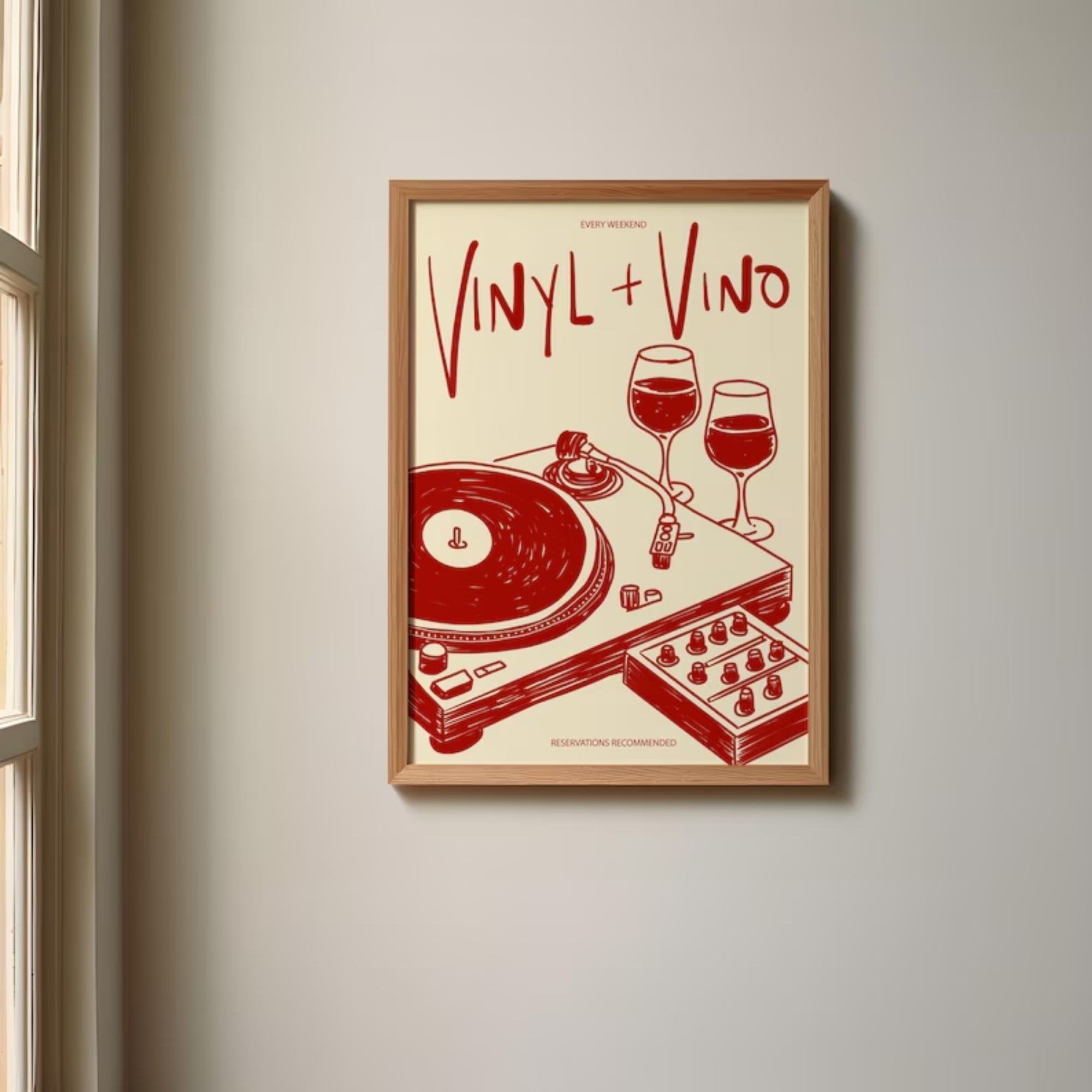 Vinyl & Vino Music Illustratio - огляд і ціна Interior Design Room