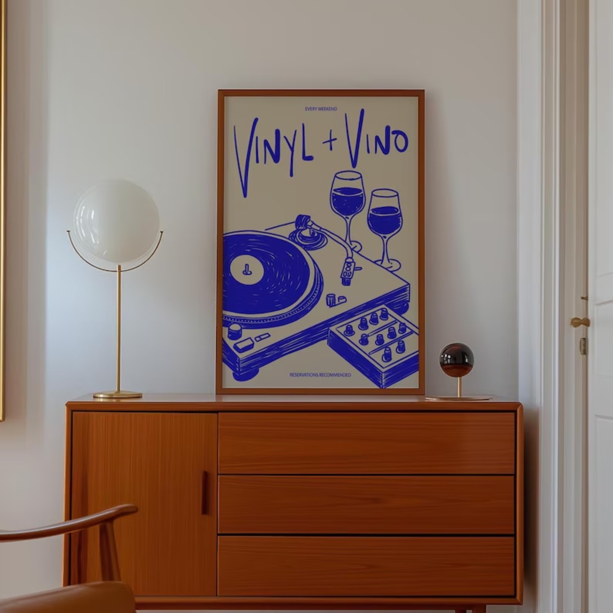 Vinyl & Vino Music Illustratio - огляд і ціна Interior Design Room