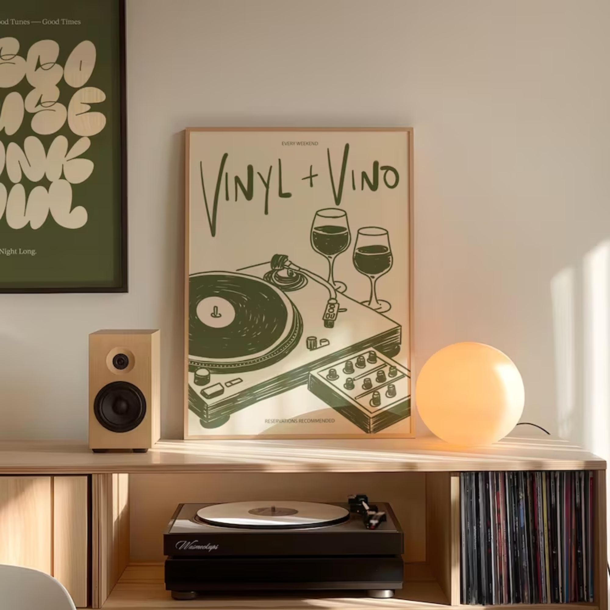 Vinyl & Vino Music Illustratio - огляд і ціна Interior Design Room